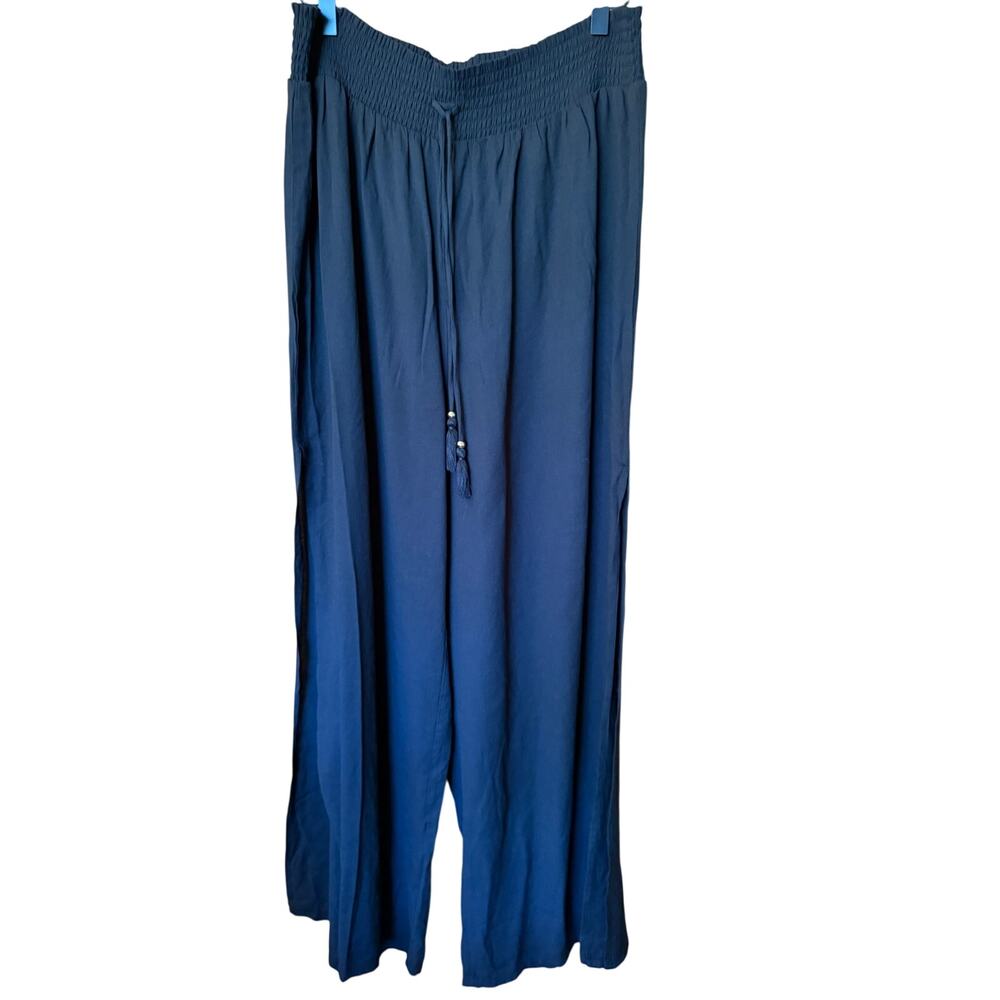 Time & Tru Black Gauze Flowy Beach Vacation Pant Women's XL 16-18